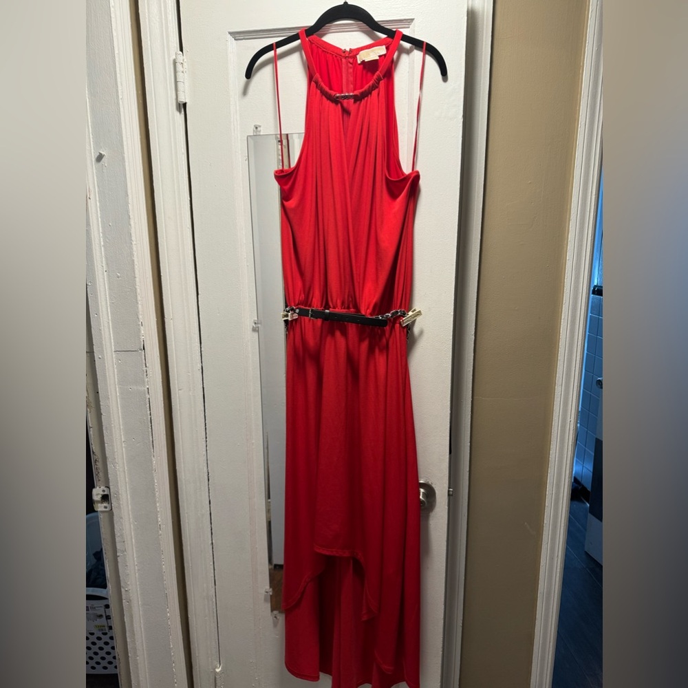 Hi low sleeveless dress with belt never worn